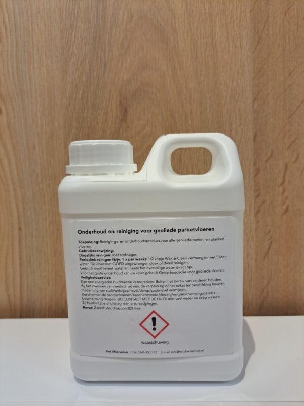 Flacon Vloerenhuis Wax en Clean, 1 liter (achterkant)